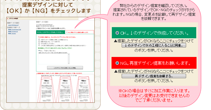 それぞれのお客様専用デザインお打ち合せページをご用意いたします!