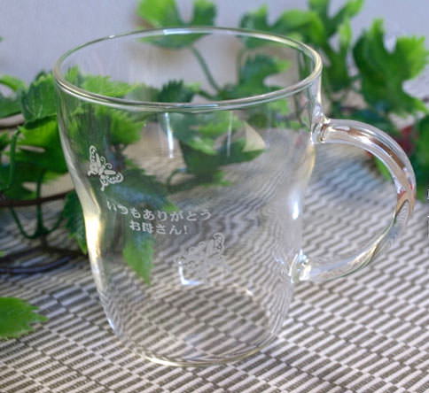 彫刻できるグラスウェア　マグカップ