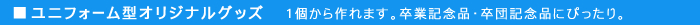 ユニフォーム型オリジナルグッズ