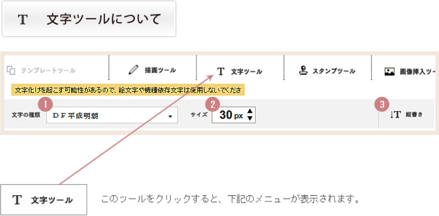 文字ツールについて